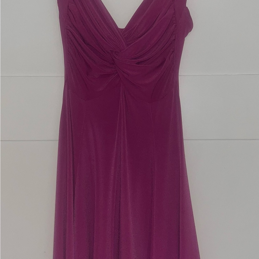 Elegant Purple Sleeveless Dress with ruching on top